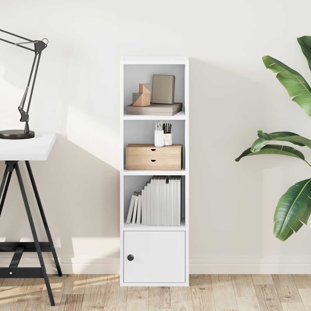 Boekenkast 31x24x102 cm bewerkt hout wit