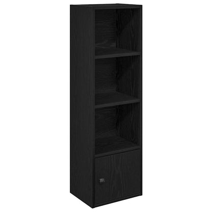 Boekenkast 31x24x102 cm bewerkt hout zwart eikenkleurig