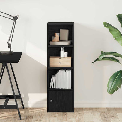 Boekenkast 31x24x102 cm bewerkt hout zwart eikenkleurig