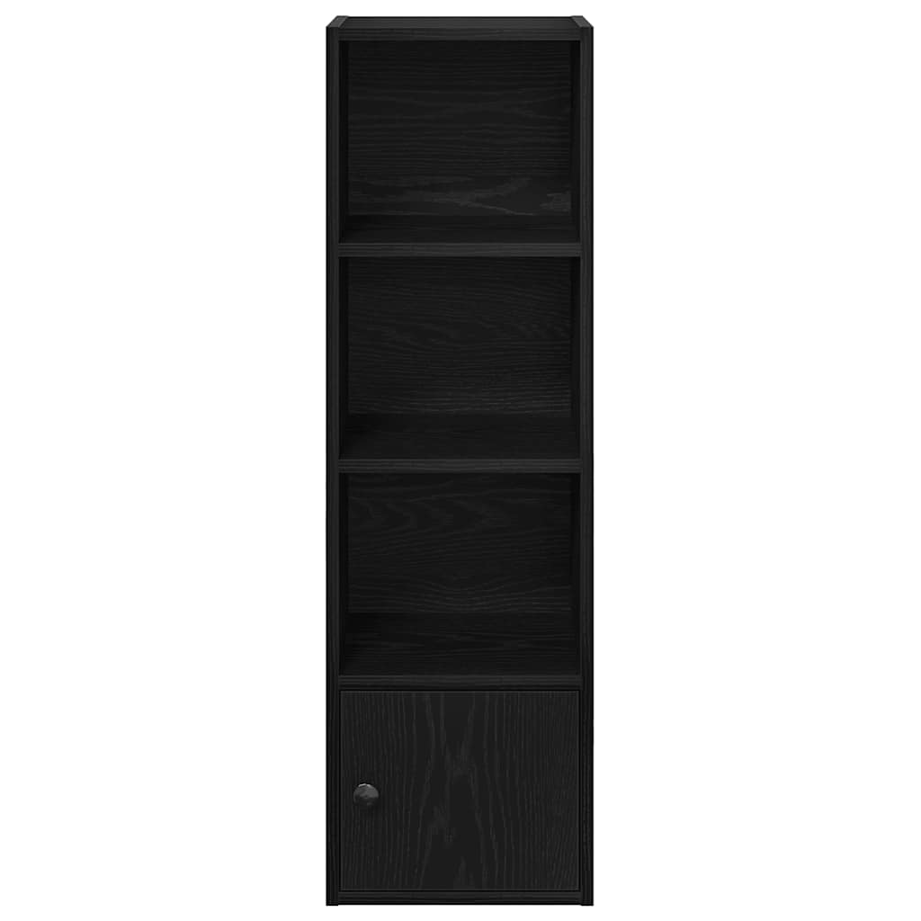 Boekenkast 31x24x102 cm bewerkt hout zwart eikenkleurig