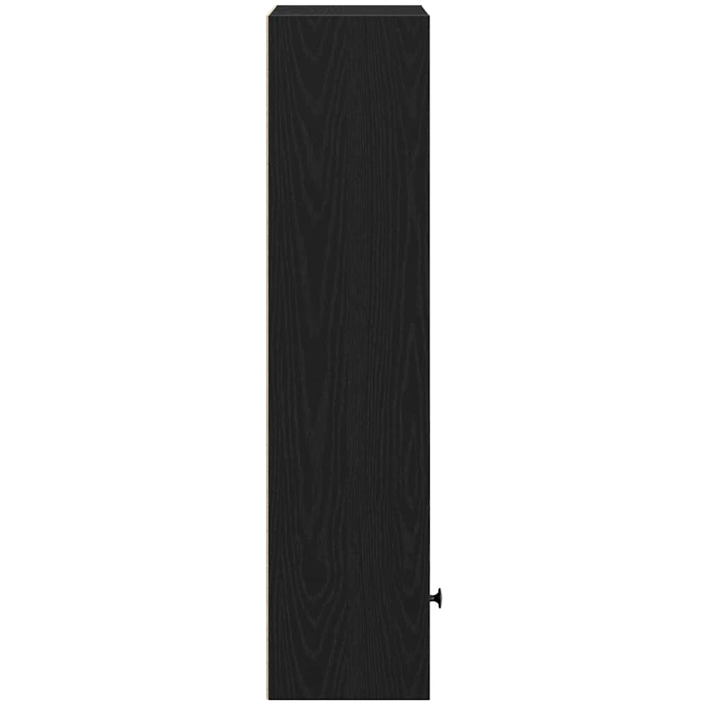 Boekenkast 31x24x102 cm bewerkt hout zwart eikenkleurig