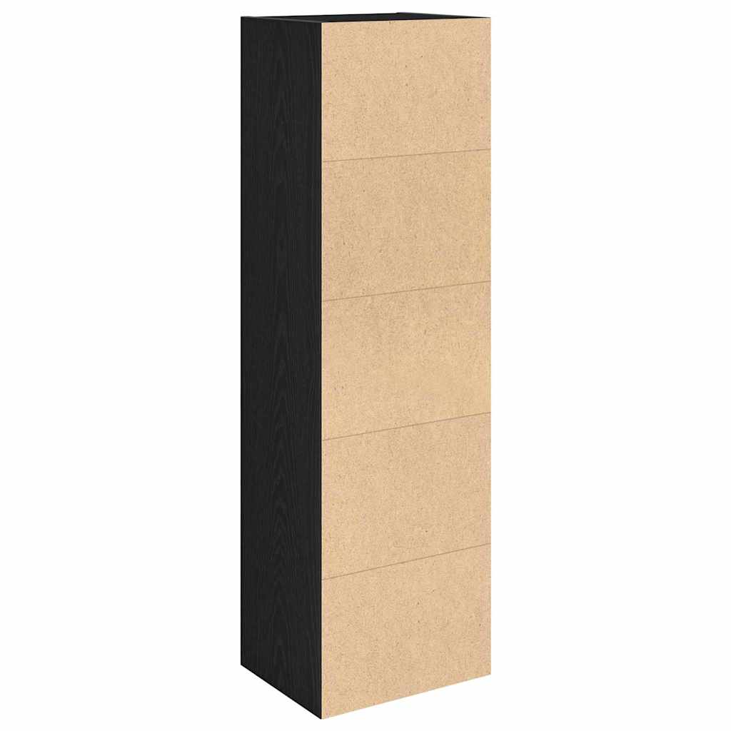 Boekenkast 31x24x102 cm bewerkt hout zwart eikenkleurig