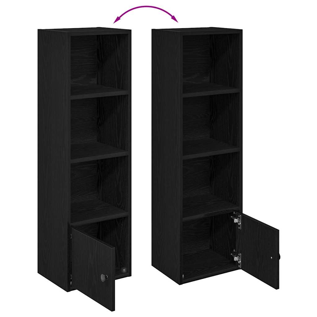 Boekenkast 31x24x102 cm bewerkt hout zwart eikenkleurig