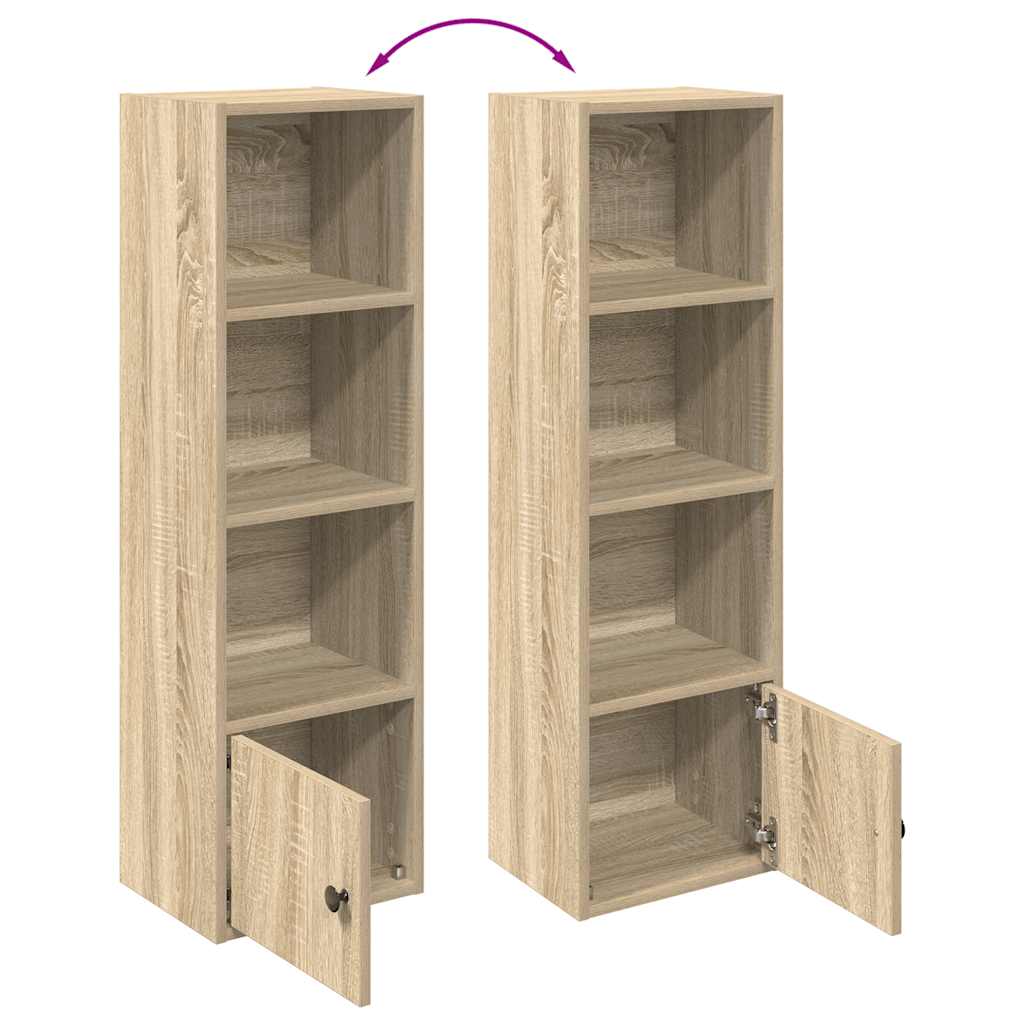 Boekenkast 31x24x102 cm bewerkt hout sonoma eikenkleurig