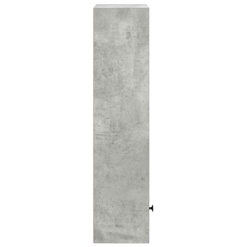 Boekenkast 31x24x102 cm bewerkt hout betongrijs