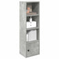 Boekenkast 31x24x102 cm bewerkt hout betongrijs
