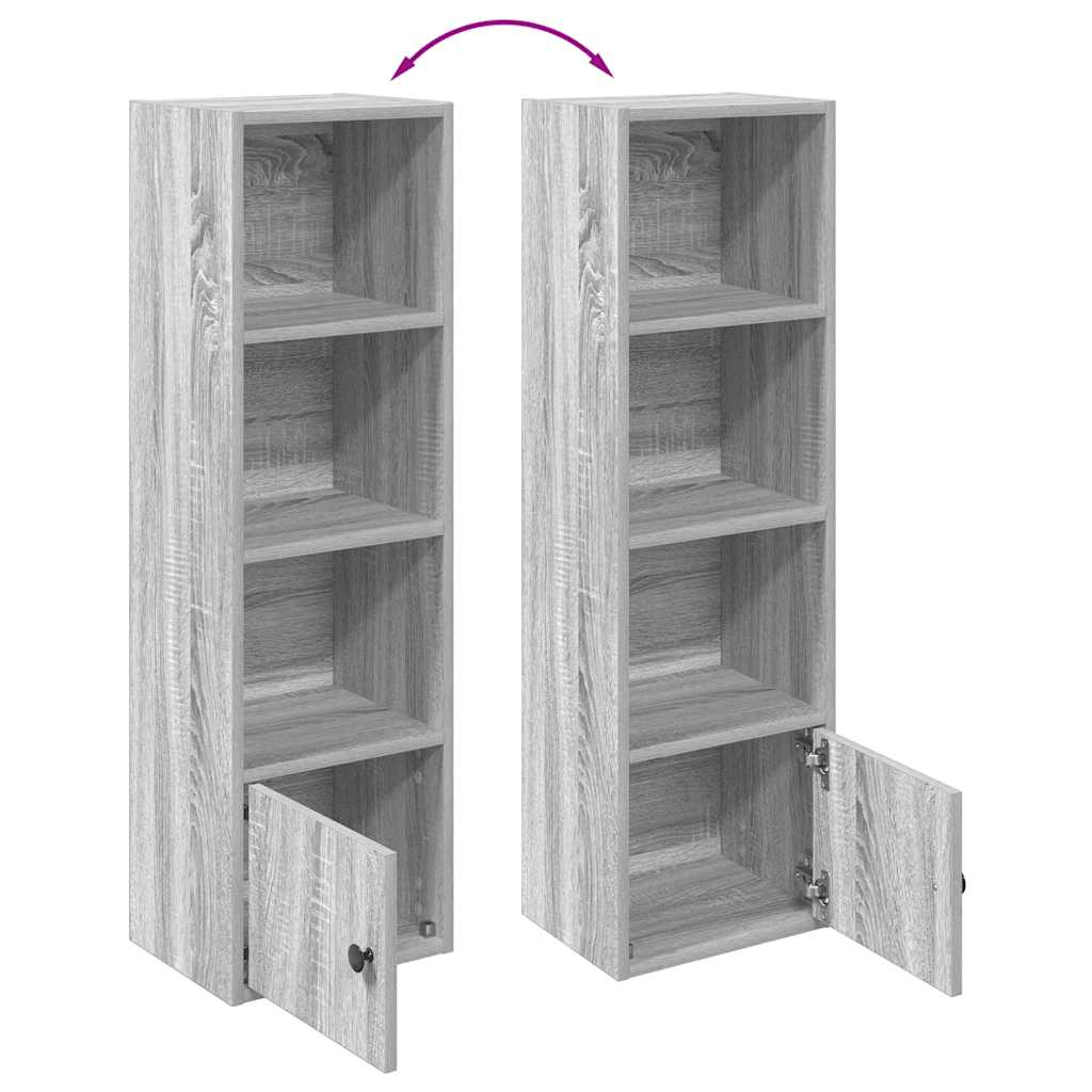 Boekenkast 31x24x102 cm bewerkt hout grijs sonoma eikenkleurig