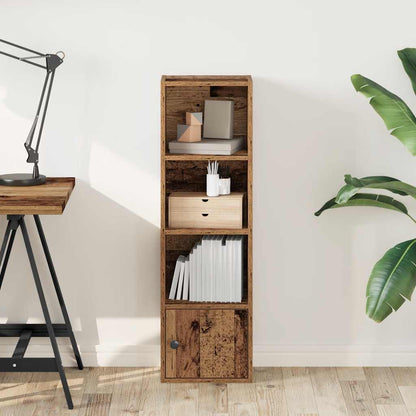 Boekenkast 31x24x102 cm bewerkt hout oud houtkleurig