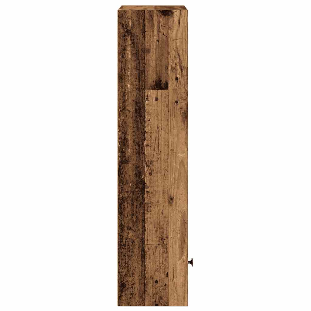 Boekenkast 31x24x102 cm bewerkt hout oud houtkleurig