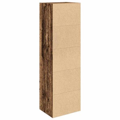 Boekenkast 31x24x102 cm bewerkt hout oud houtkleurig