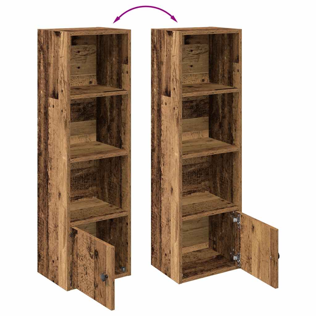 Boekenkast 31x24x102 cm bewerkt hout oud houtkleurig