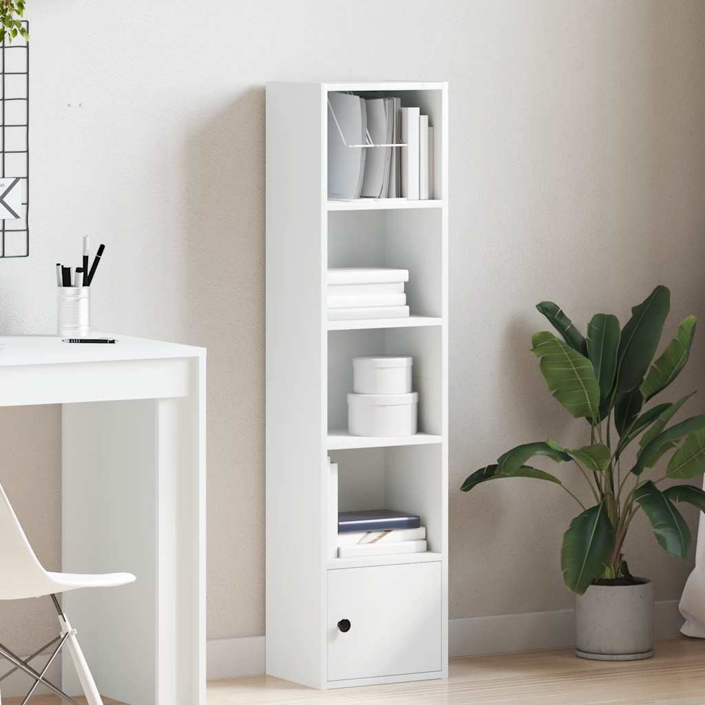 Boekenkast 31x24x127 cm bewerkt hout wit