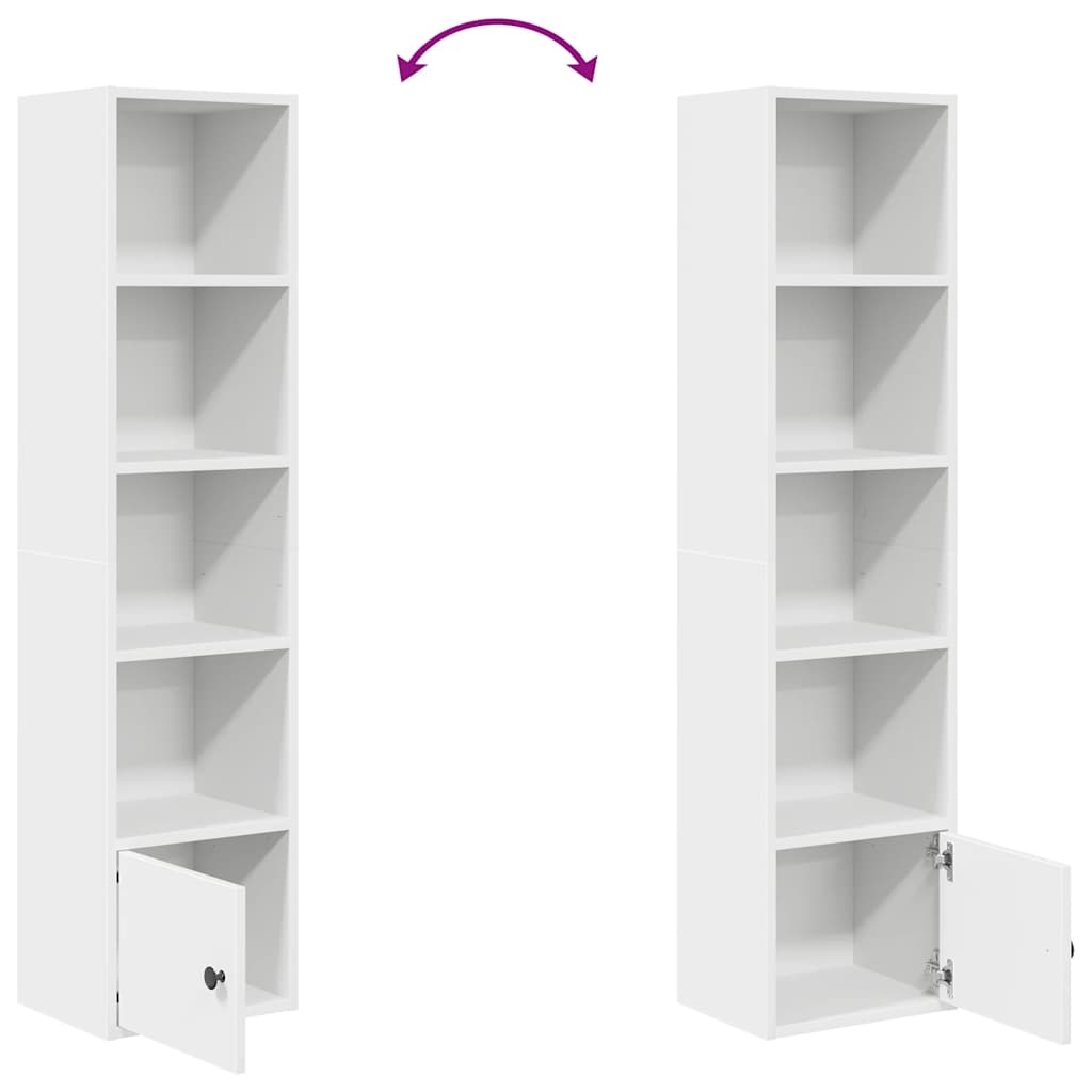 Boekenkast 31x24x127 cm bewerkt hout wit