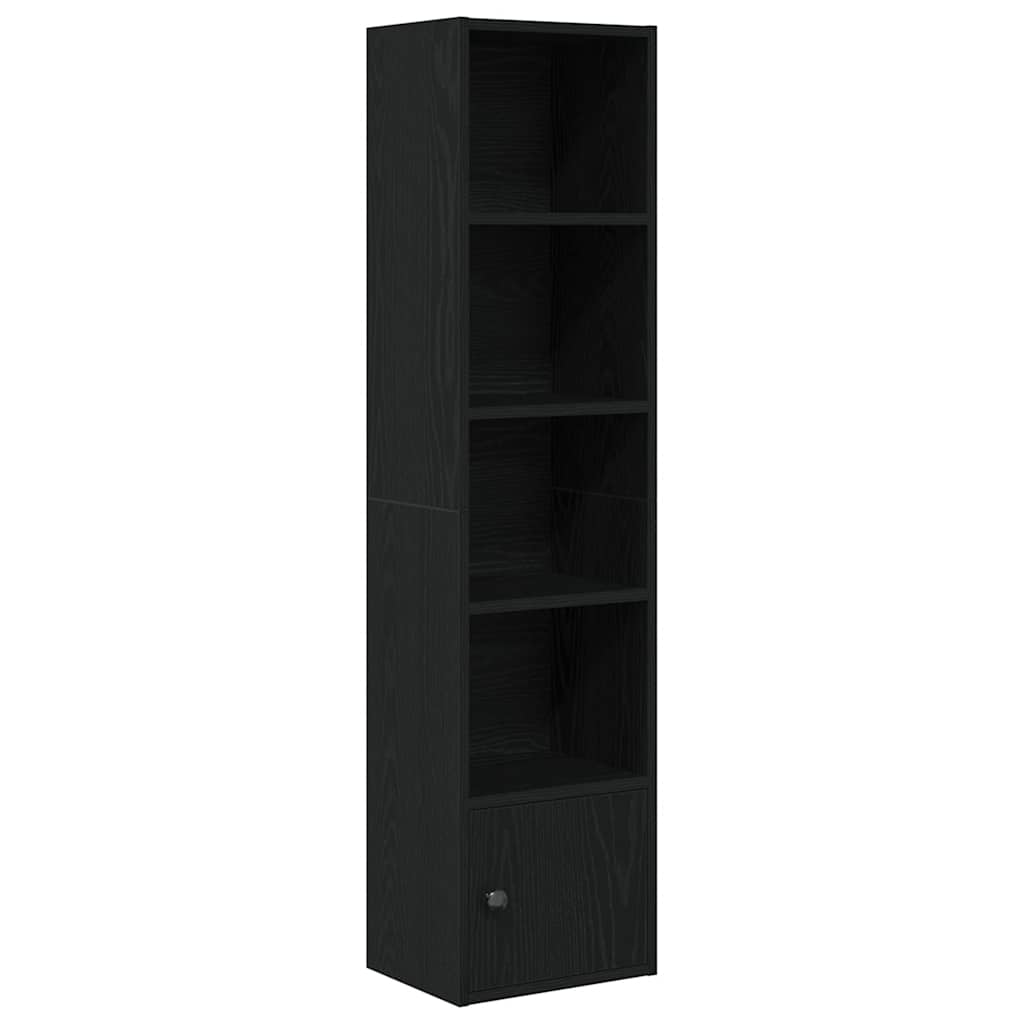 Boekenkast 31x24x127 cm bewerkt hout zwart eikenkleurig