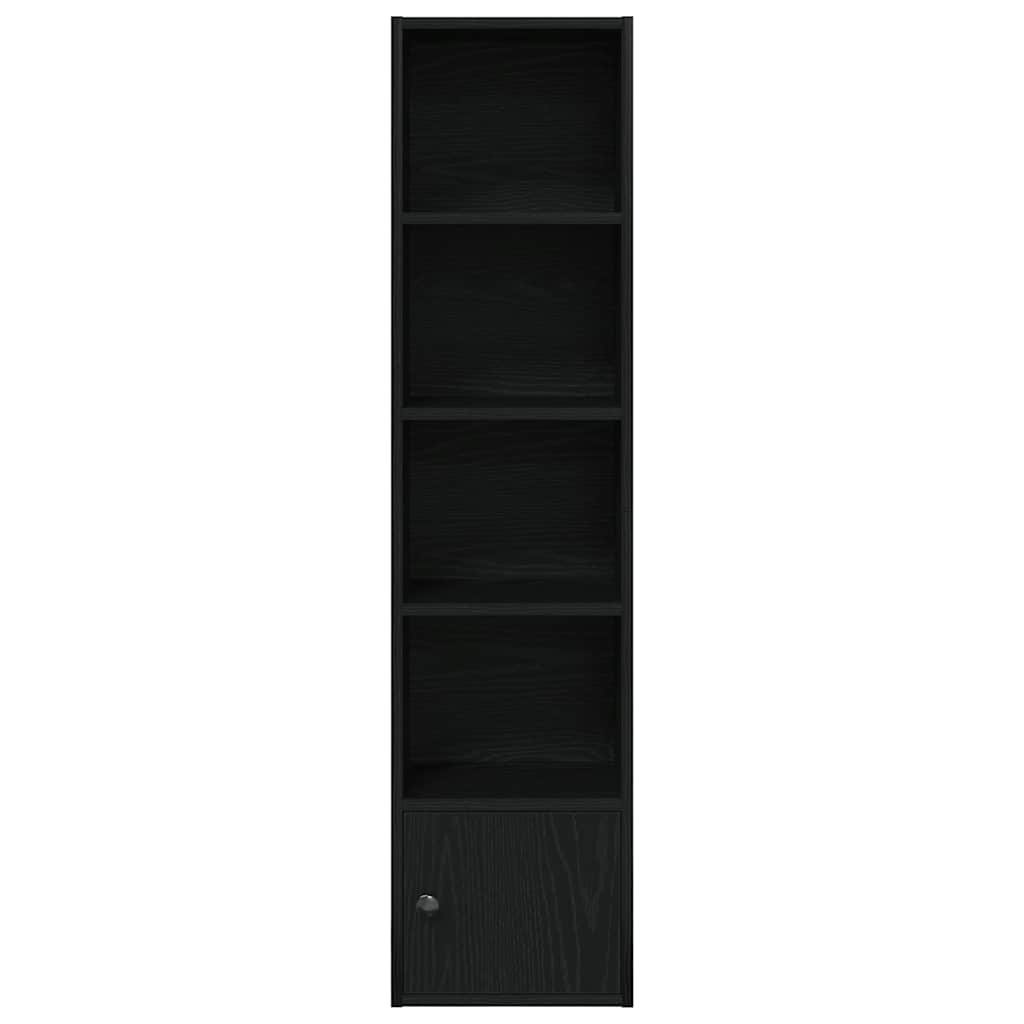 Boekenkast 31x24x127 cm bewerkt hout zwart eikenkleurig