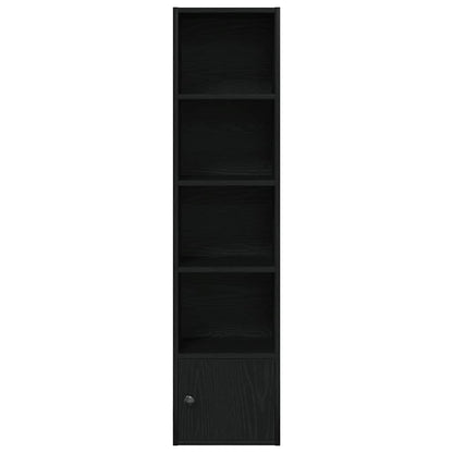 Boekenkast 31x24x127 cm bewerkt hout zwart eikenkleurig