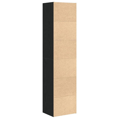 Boekenkast 31x24x127 cm bewerkt hout zwart eikenkleurig