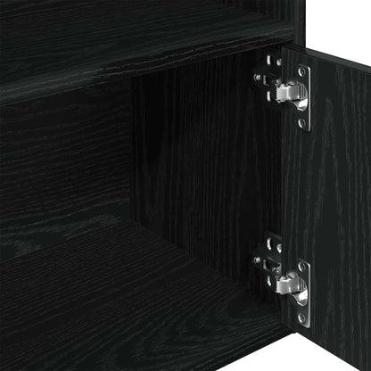 Boekenkast 31x24x127 cm bewerkt hout zwart eikenkleurig