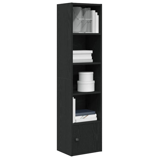 Boekenkast 31x24x127 cm bewerkt hout zwart eikenkleurig
