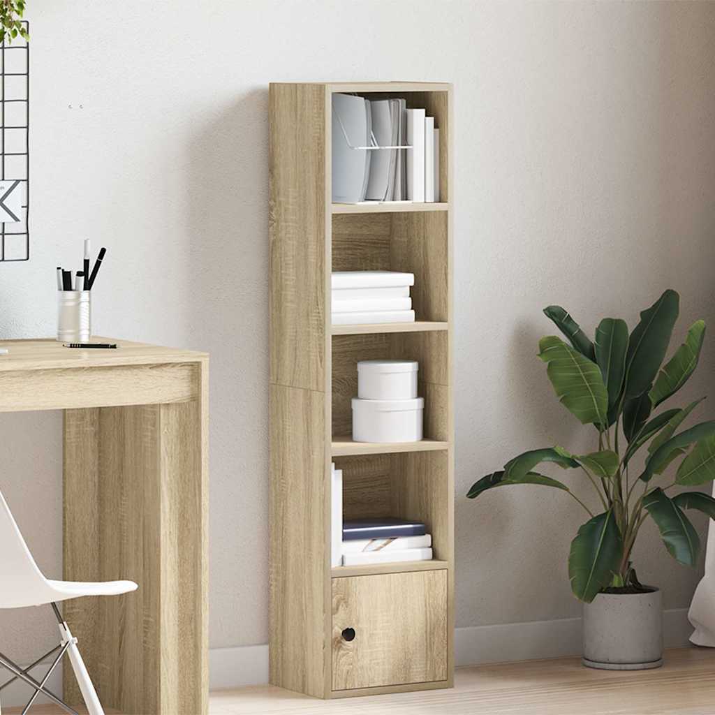 Boekenkast 31x24x127 cm bewerkt hout sonoma eikenkleurig