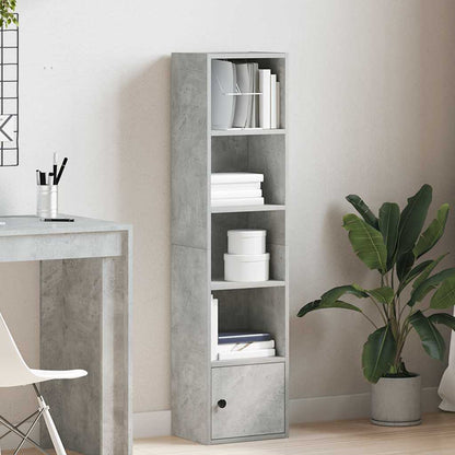 Boekenkast 31x24x127 cm bewerkt hout betongrijs