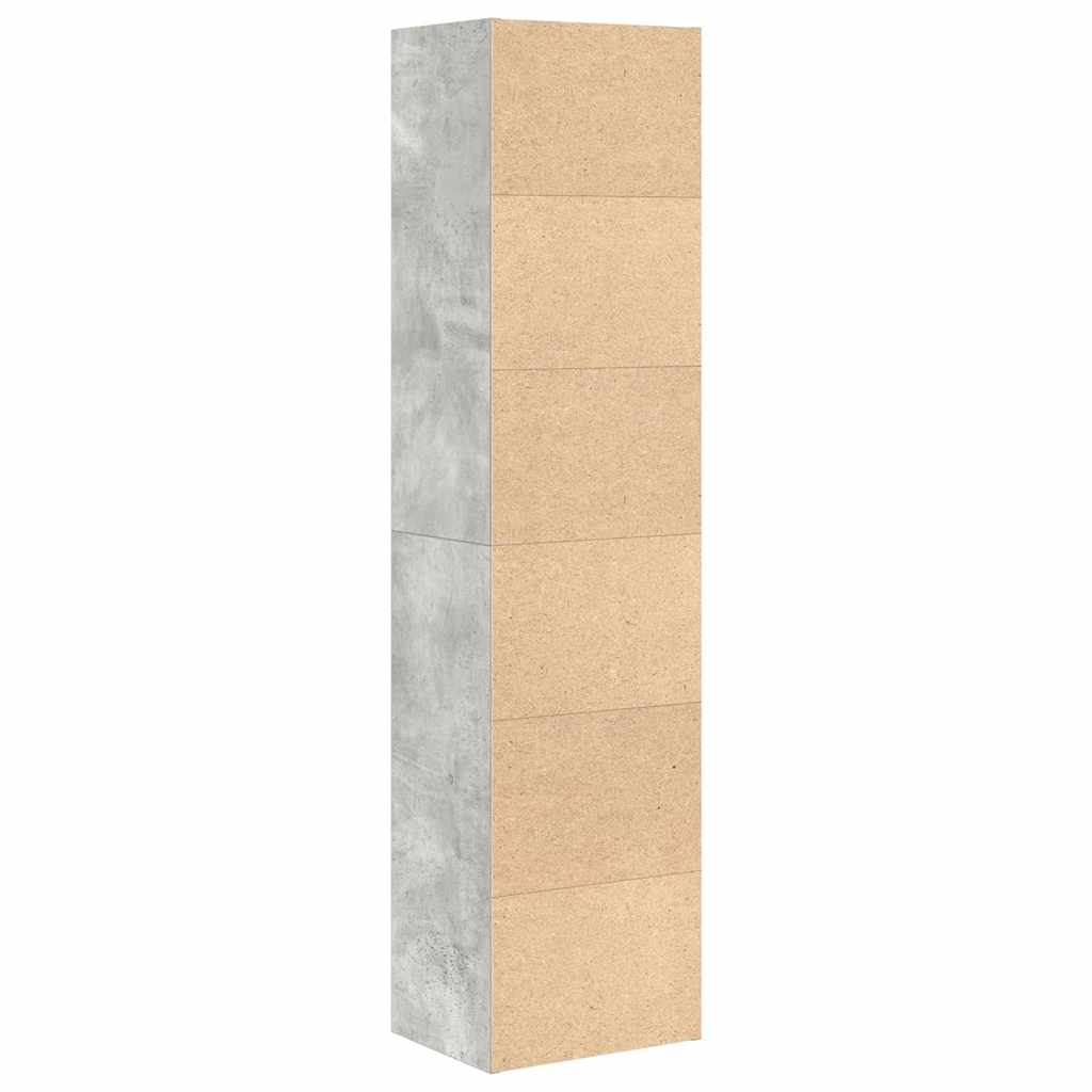 Boekenkast 31x24x127 cm bewerkt hout betongrijs
