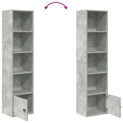 Boekenkast 31x24x127 cm bewerkt hout betongrijs