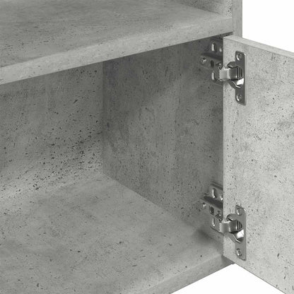 Boekenkast 31x24x127 cm bewerkt hout betongrijs