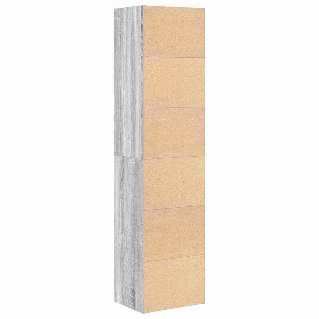 Boekenkast 31x24x127 cm bewerkt hout grijs sonoma eikenkleurig