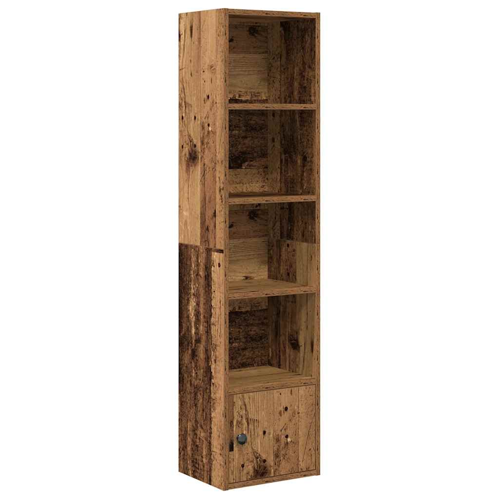 Boekenkast 31x24x127 cm bewerkt hout oud houtkleurig