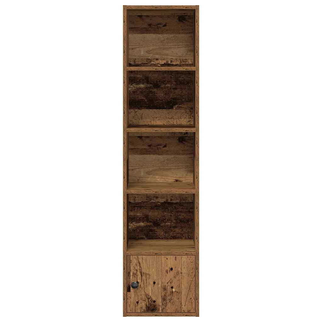 Boekenkast 31x24x127 cm bewerkt hout oud houtkleurig