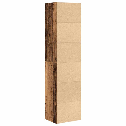 Boekenkast 31x24x127 cm bewerkt hout oud houtkleurig