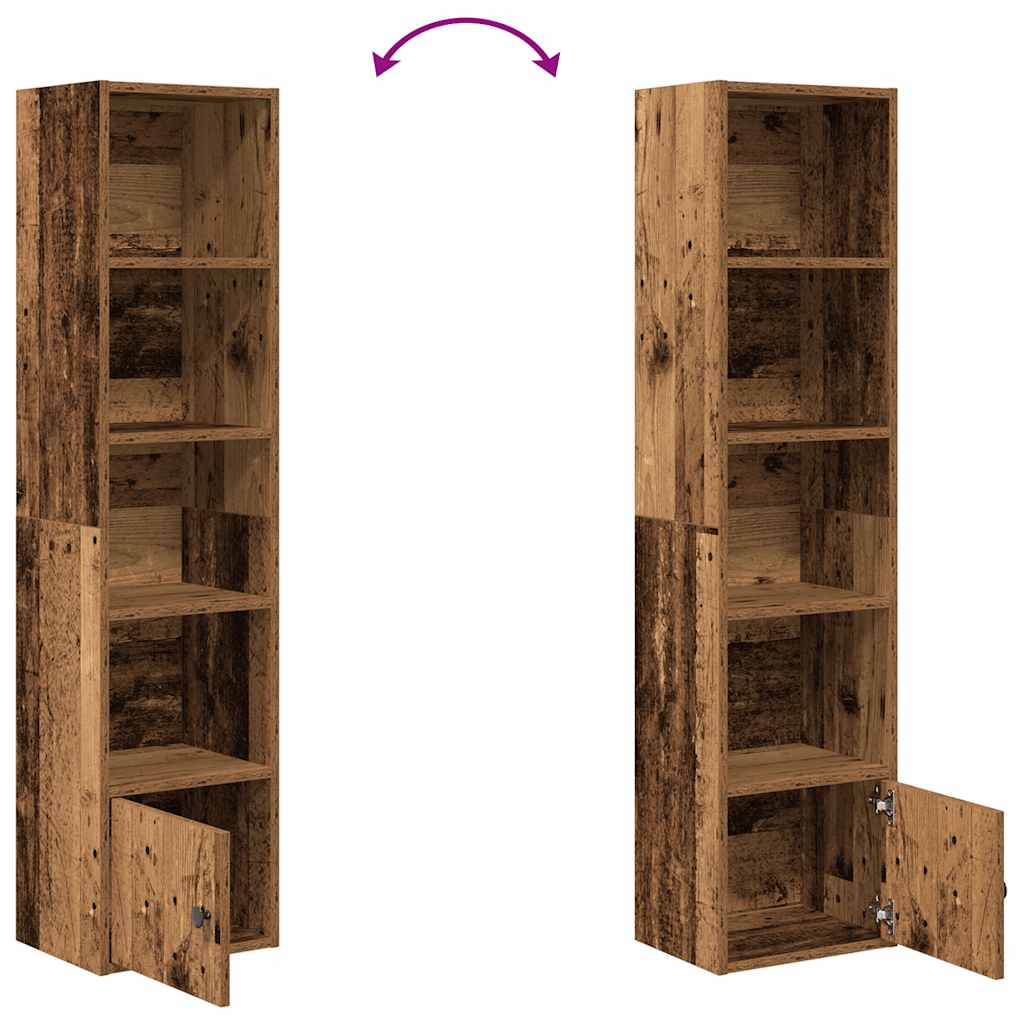 Boekenkast 31x24x127 cm bewerkt hout oud houtkleurig