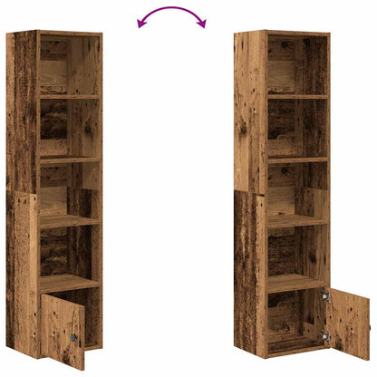 Boekenkast 31x24x127 cm bewerkt hout oud houtkleurig