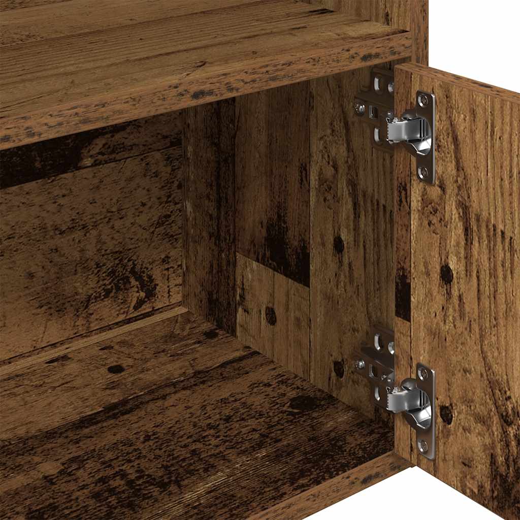 Boekenkast 31x24x127 cm bewerkt hout oud houtkleurig