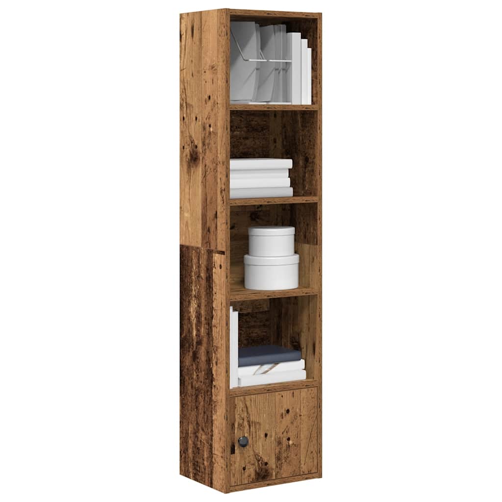 Boekenkast 31x24x127 cm bewerkt hout oud houtkleurig