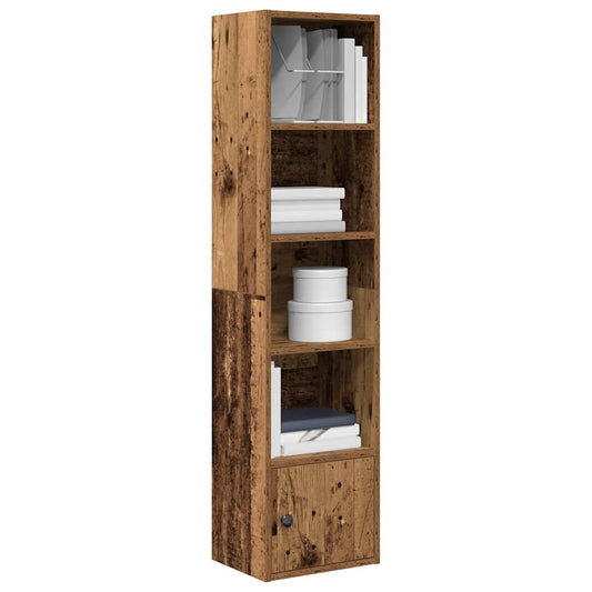 Boekenkast 31x24x127 cm bewerkt hout oud houtkleurig