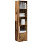 Boekenkast 31x24x127 cm bewerkt hout oud houtkleurig