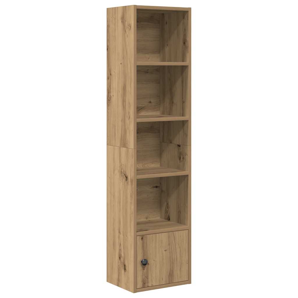 Boekenkast 31x24x127 cm bewerkt hout artisanaal eikenkleurig