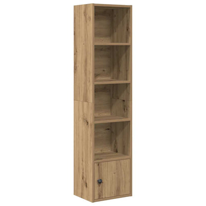 Boekenkast 31x24x127 cm bewerkt hout artisanaal eikenkleurig