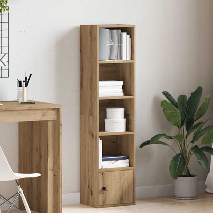 Boekenkast 31x24x127 cm bewerkt hout artisanaal eikenkleurig