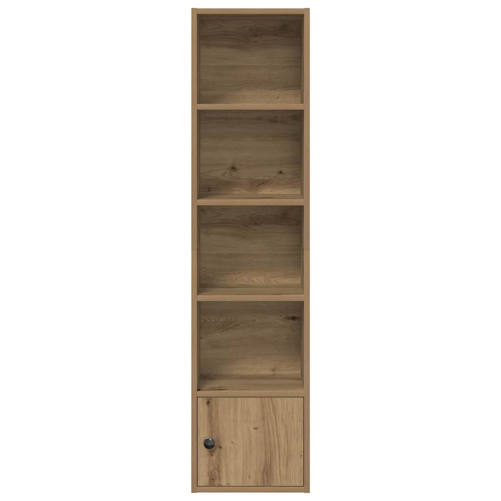Boekenkast 31x24x127 cm bewerkt hout artisanaal eikenkleurig