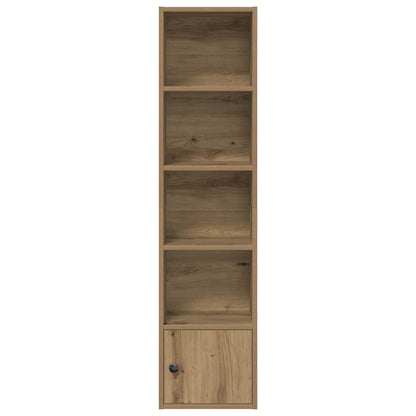 Boekenkast 31x24x127 cm bewerkt hout artisanaal eikenkleurig