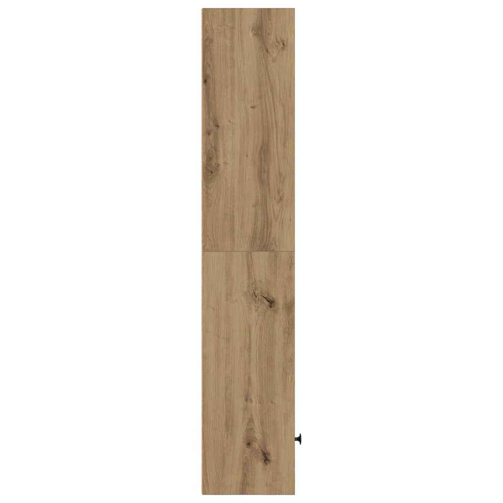 Boekenkast 31x24x127 cm bewerkt hout artisanaal eikenkleurig