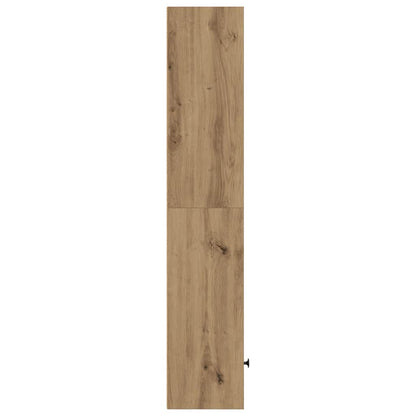 Boekenkast 31x24x127 cm bewerkt hout artisanaal eikenkleurig
