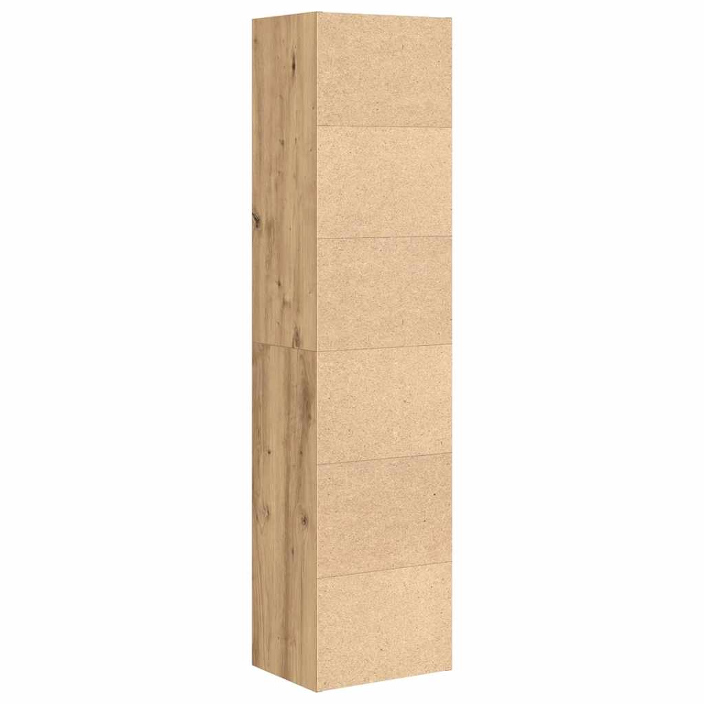Boekenkast 31x24x127 cm bewerkt hout artisanaal eikenkleurig