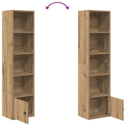 Boekenkast 31x24x127 cm bewerkt hout artisanaal eikenkleurig