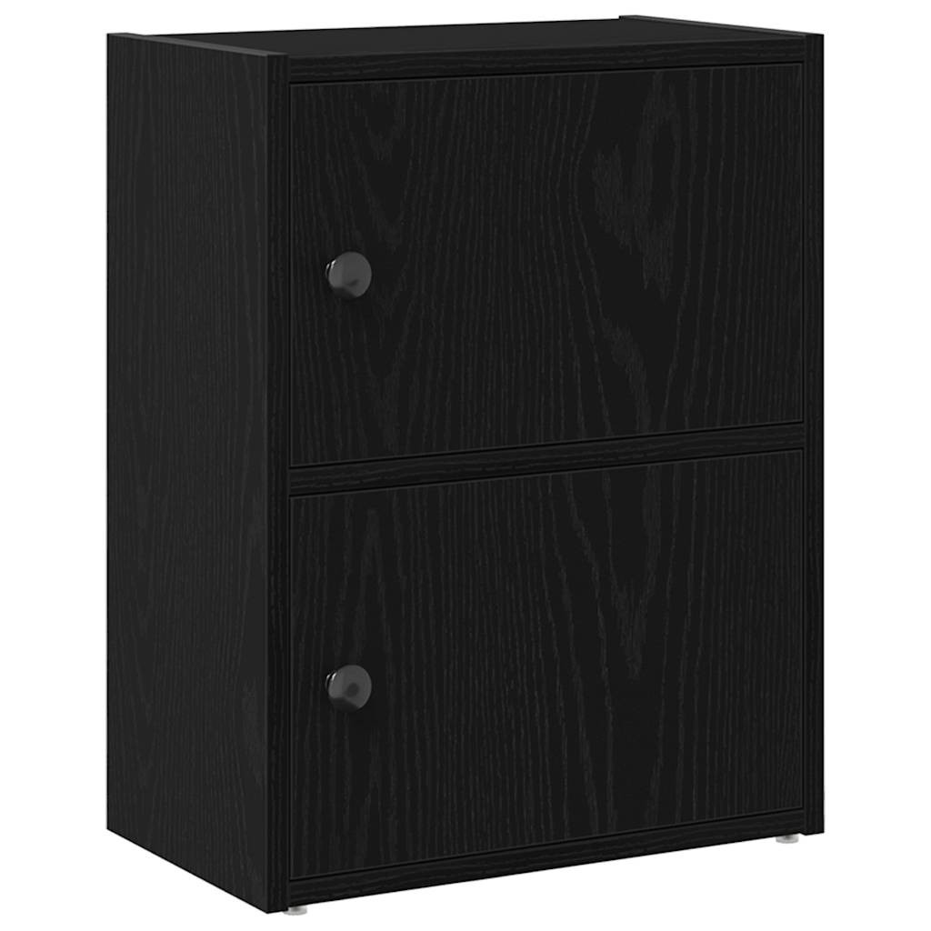 Boekenkast 40x24x52 cm bewerkt hout zwart eikenkleurig