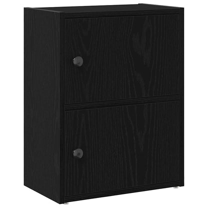 Boekenkast 40x24x52 cm bewerkt hout zwart eikenkleurig