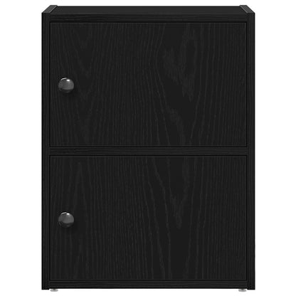 Boekenkast 40x24x52 cm bewerkt hout zwart eikenkleurig